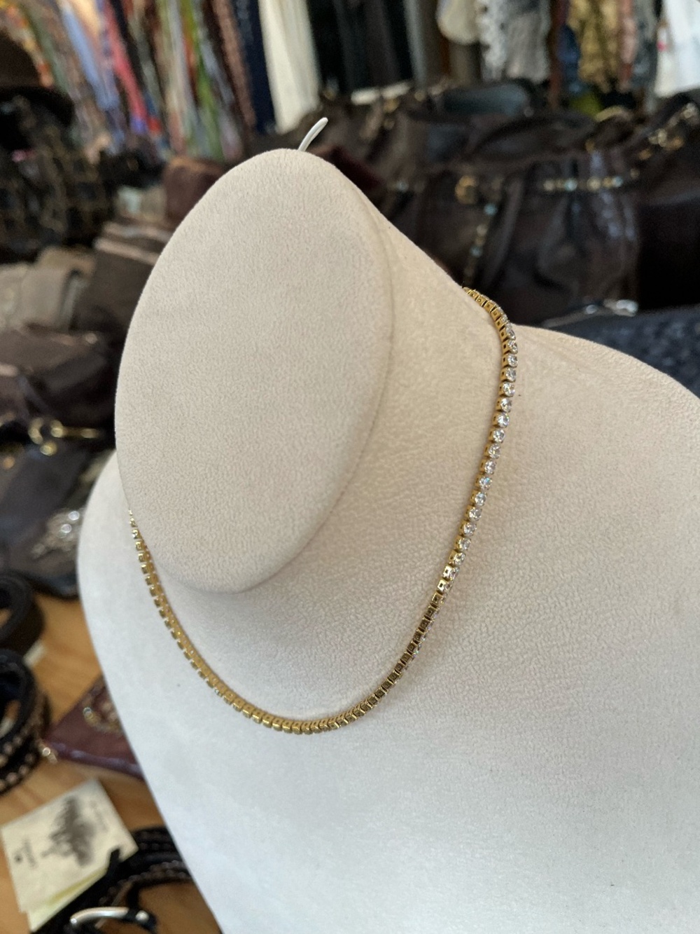 Habaha Paris Gold and Rhinestone Necklace